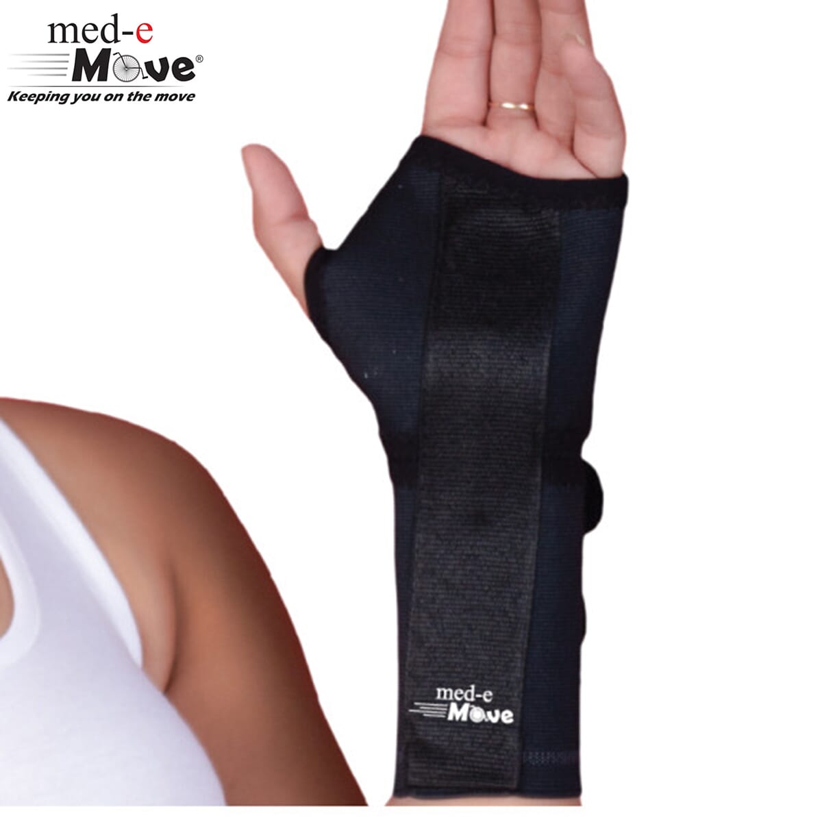 med-e Move Elastic Wrist Splint/Wrist Support Palm Protector (Left) 1