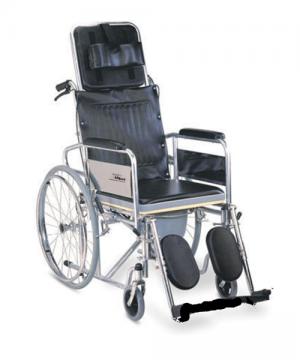  Deluxe Reclining Wheelchair with Commode $l